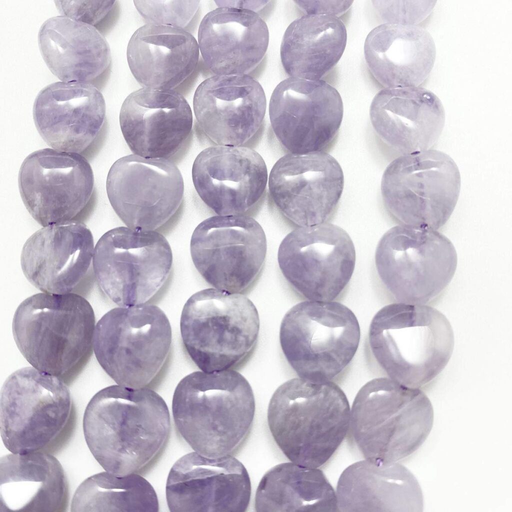 lavender amethyst 0876 heart 10mm