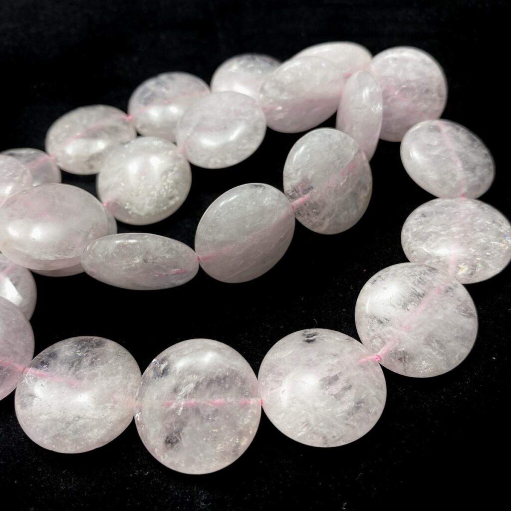 morganite pink 0621 coin 20mm