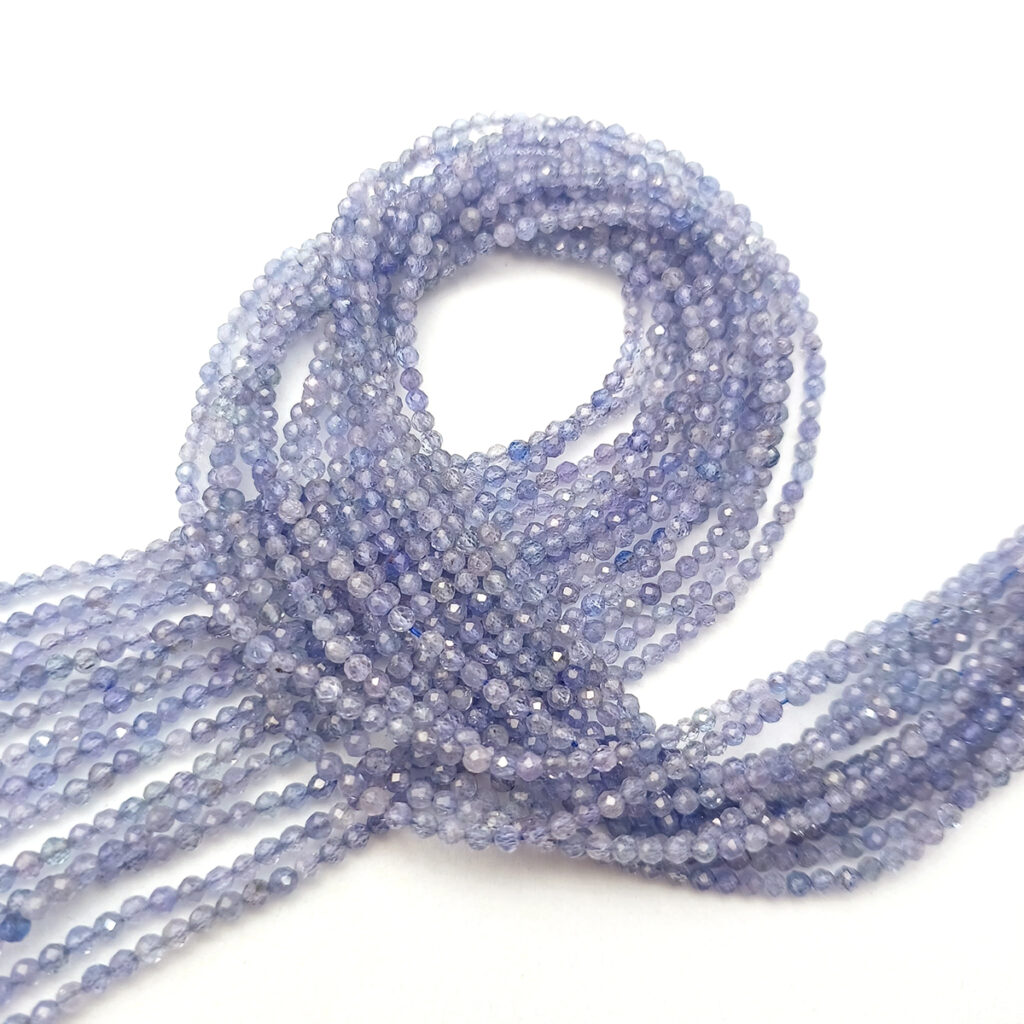 tanzanite 0932 faceted round 2mm ak bijoux minerals beads