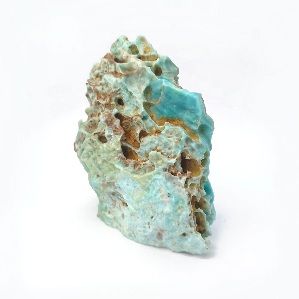 blue aragonite caribbean calcite natural raw piece 1055kg ref70 1